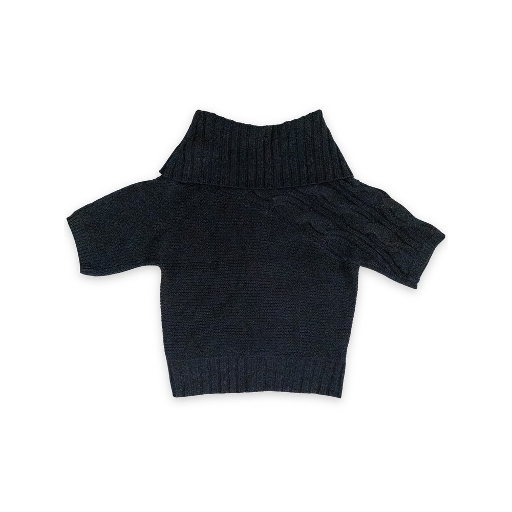 Preppy Dark Academia Cowl Neck Sweater Women M Black Metallic Thread Emo Goth‎